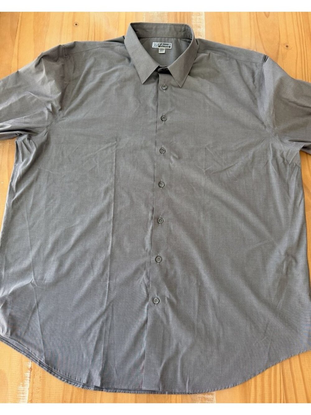 Edwards Signature Dress Shirt Mens Size 2XL Grey Long Sleeve NWOT